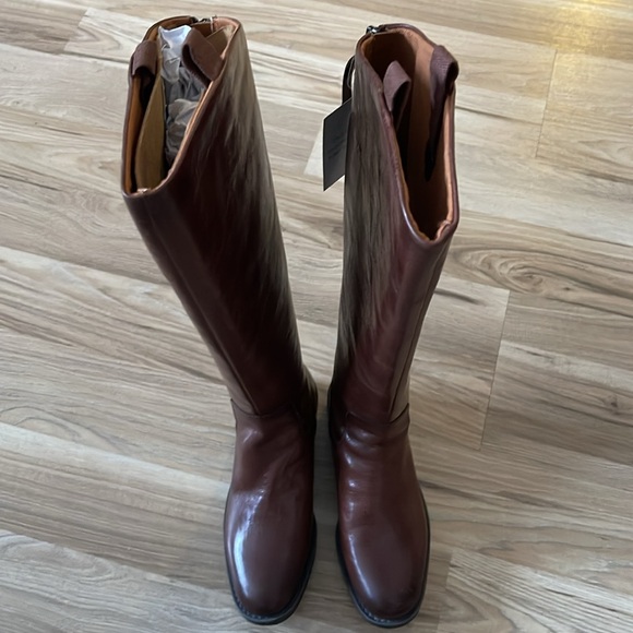 Franco Sarto Wide Calf Hand Stitched Leather Boots - Picture 3 of 11